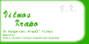 vilmos krapo business card